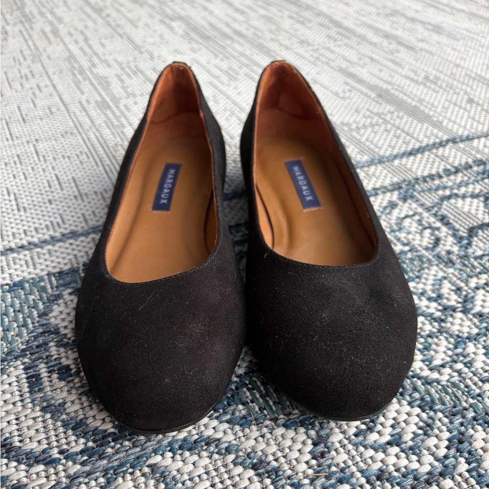 Margaux Black Suede Flats NWOT